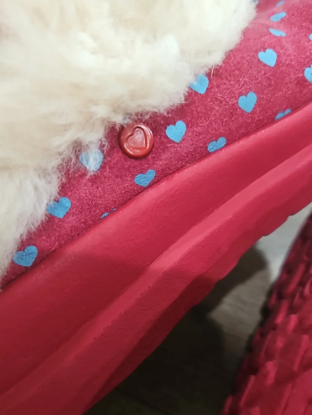 Ugg I love UGG Pink suede Heart Slippers size 5